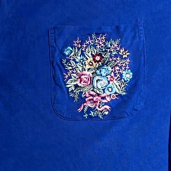 Victoria’s Secret Gold Label Vintage 80s Embroidered Blue Nightgown Size Large - Picture 4 of 8